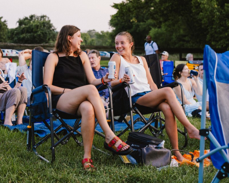 Outdoor event with lawn chairs